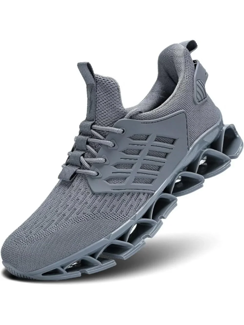 Men's Grey Walking Shoes Slip on Blade Tennis Casual Fashion Trail Running